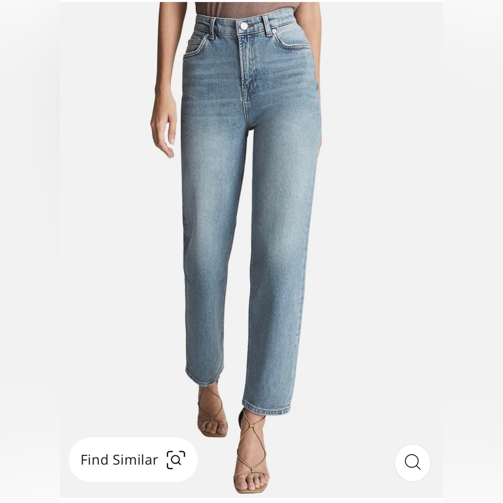 Reiss London light wash wide leg denim , high rise. Size  28 lightly worn